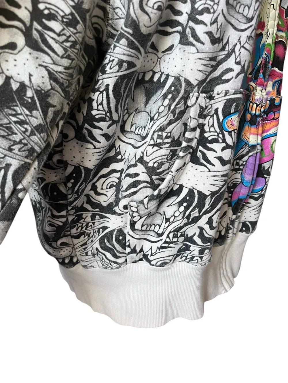 Ed Hardy Y2K Vintage USMC Death Before Dishonor Eagle All Over Print Hoodie LRG